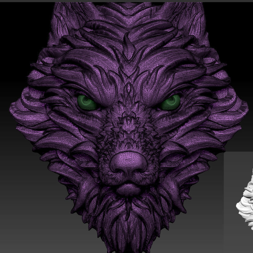 wolf head 3D print model_16