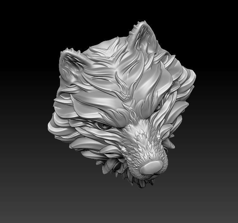 wolf head 3D print model_53