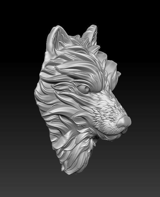 wolf head 3D print model_47