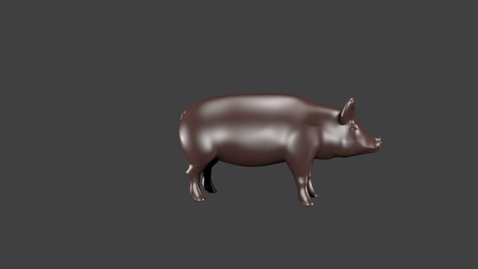lowpoly pig 3D model_1