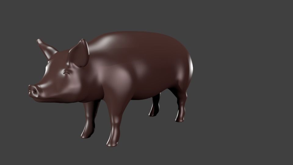 lowpoly pig 3D model_6