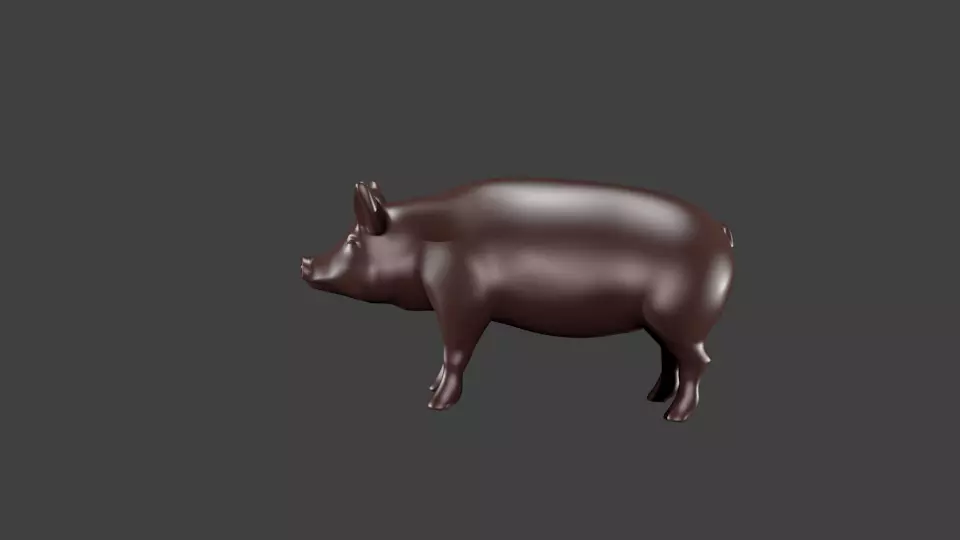 lowpoly pig 3D model_0