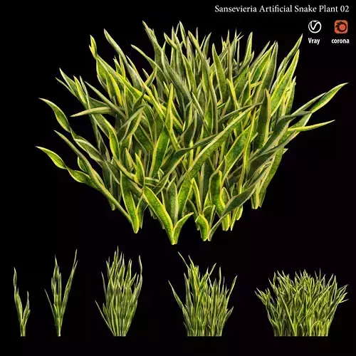 Sansevieria artificial snake plant 02 Low-poly 3D model