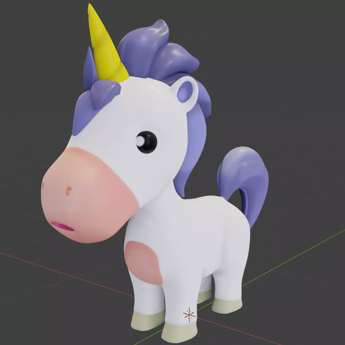 Cartoon Unicorn Rigged 3D model_0