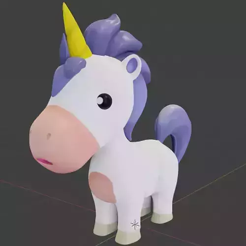 Cartoon Unicorn Rigged