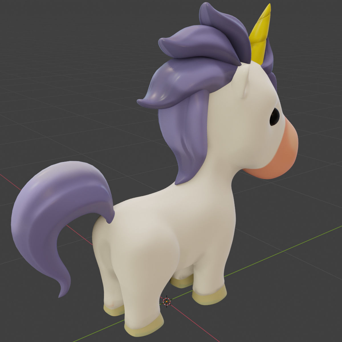 Cartoon Unicorn Rigged 3D model_2