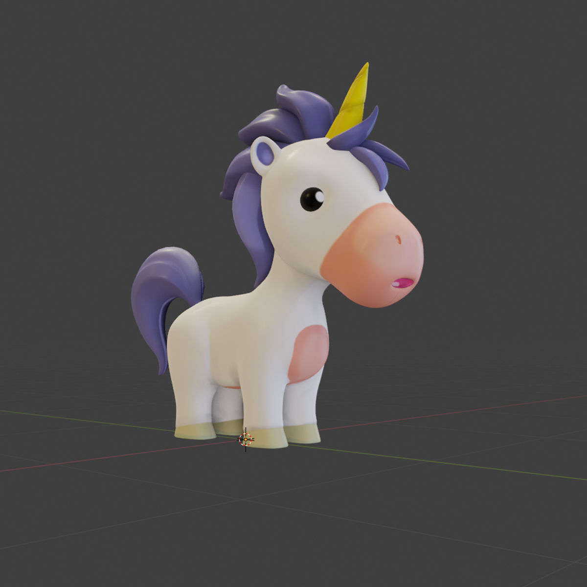 Cartoon Unicorn Rigged 3D model_4