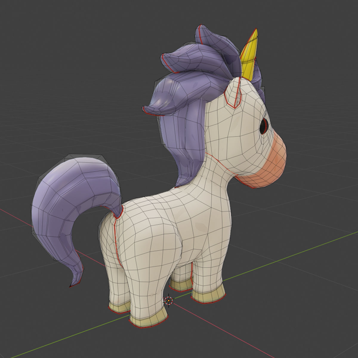Cartoon Unicorn Rigged 3D model_7