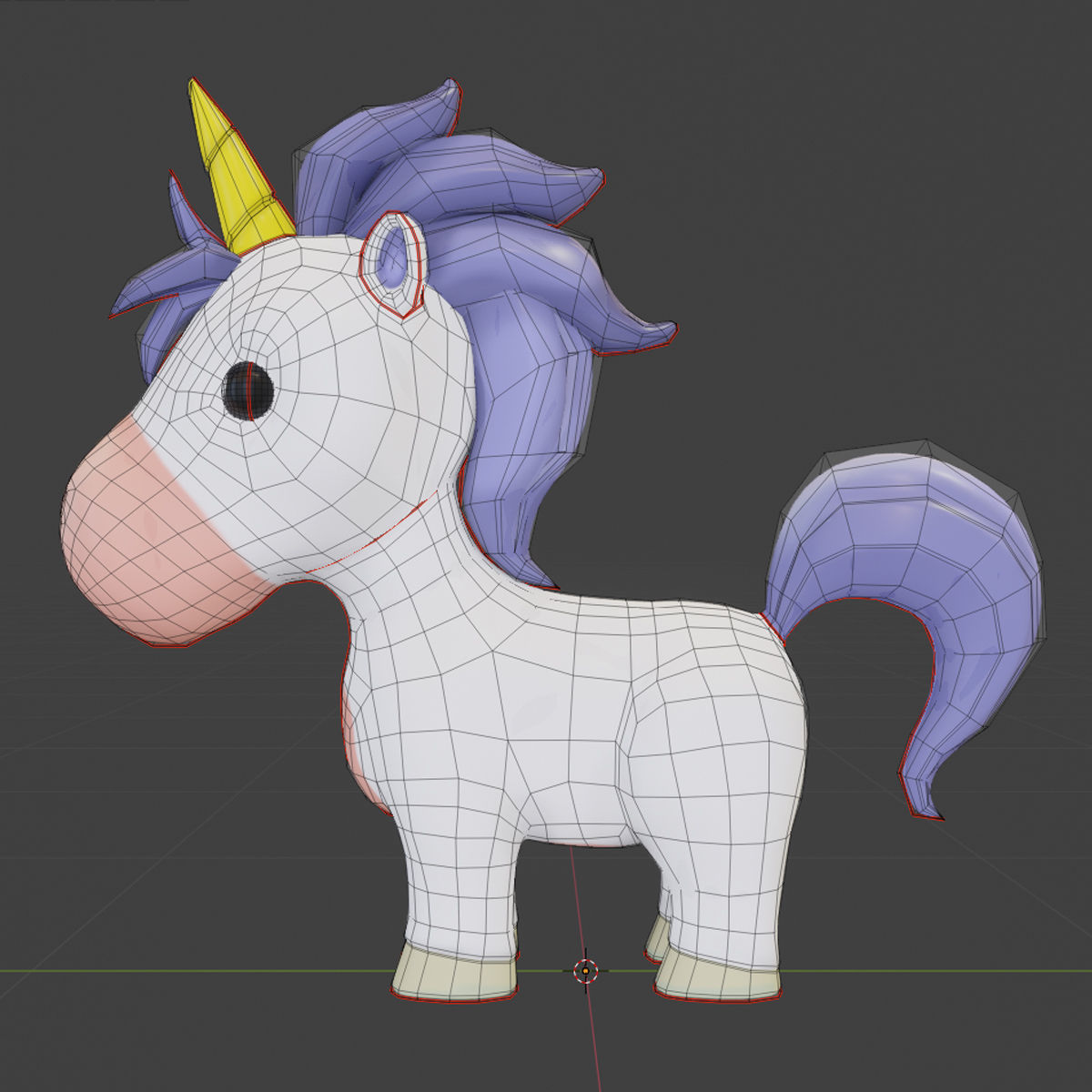 Cartoon Unicorn Rigged 3D model_3