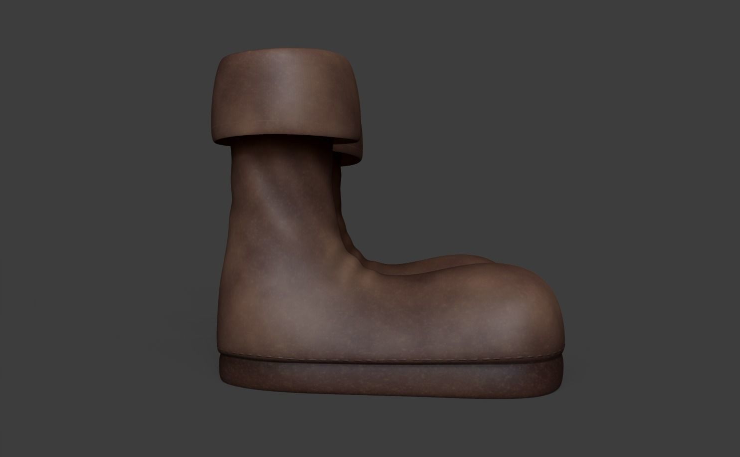 Leather Boots - Character Costume Low-poly 3D model_3