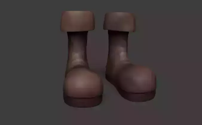 Leather Boots - Character Costume Low-poly 3D model