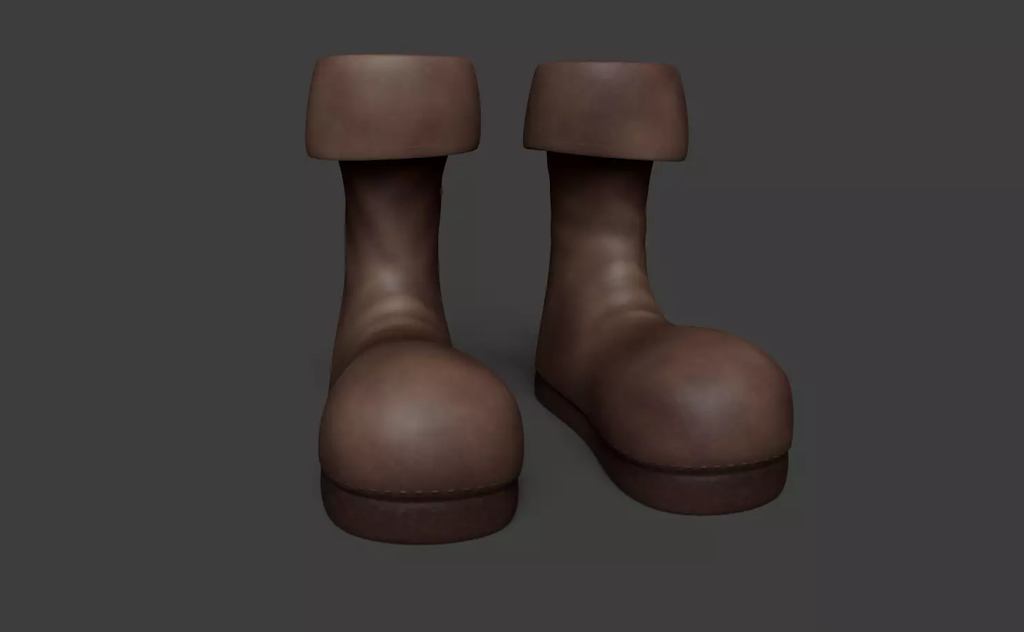 Leather Boots - Character Costume Low-poly 3D model_0