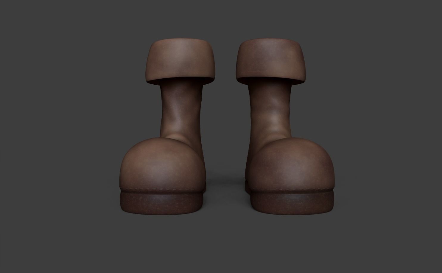 Leather Boots - Character Costume Low-poly 3D model_2