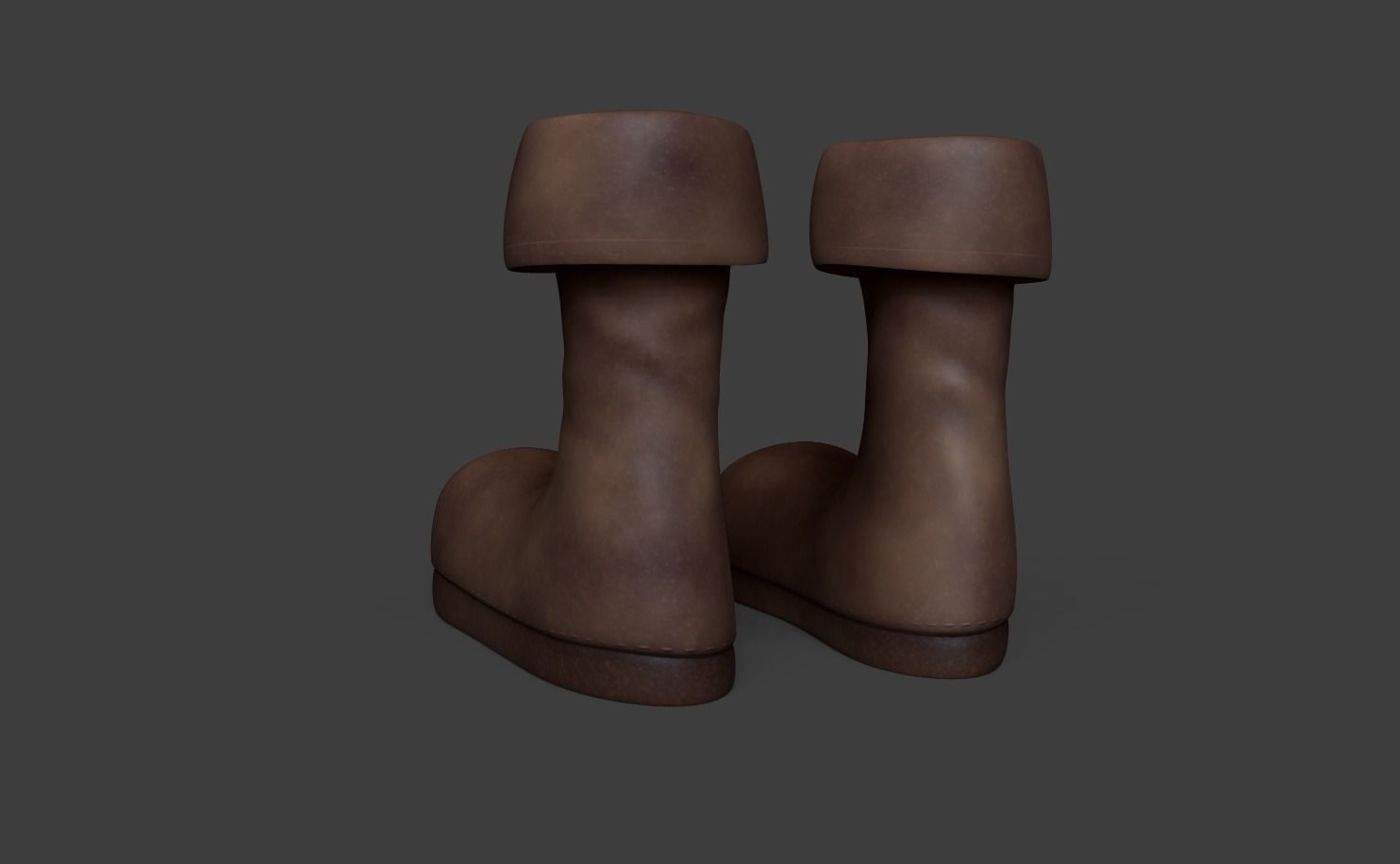 Leather Boots - Character Costume Low-poly 3D model_1