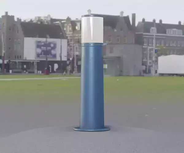 Low-Poly Blue Light Column 10 - Street Light Set-9 Low-poly 3D model