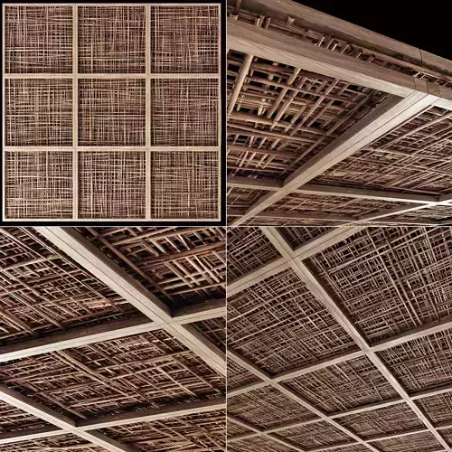 Ceiling wood cage thin branch n4