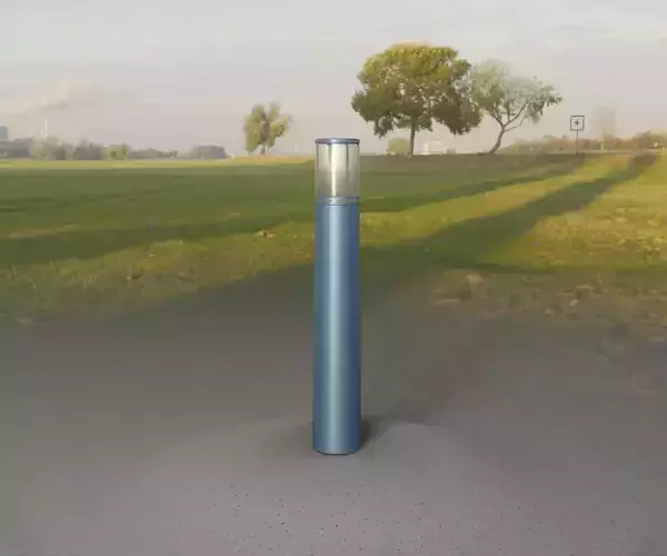 Low-Poly Blue Light Column 11 - Street Light Set-9 Low-poly 3D model