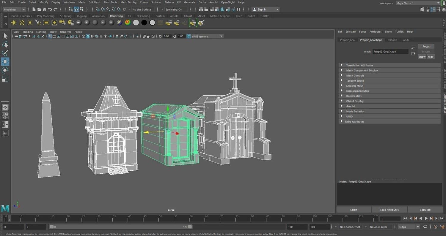 Pack Cemetery Low-poly 3D model_5