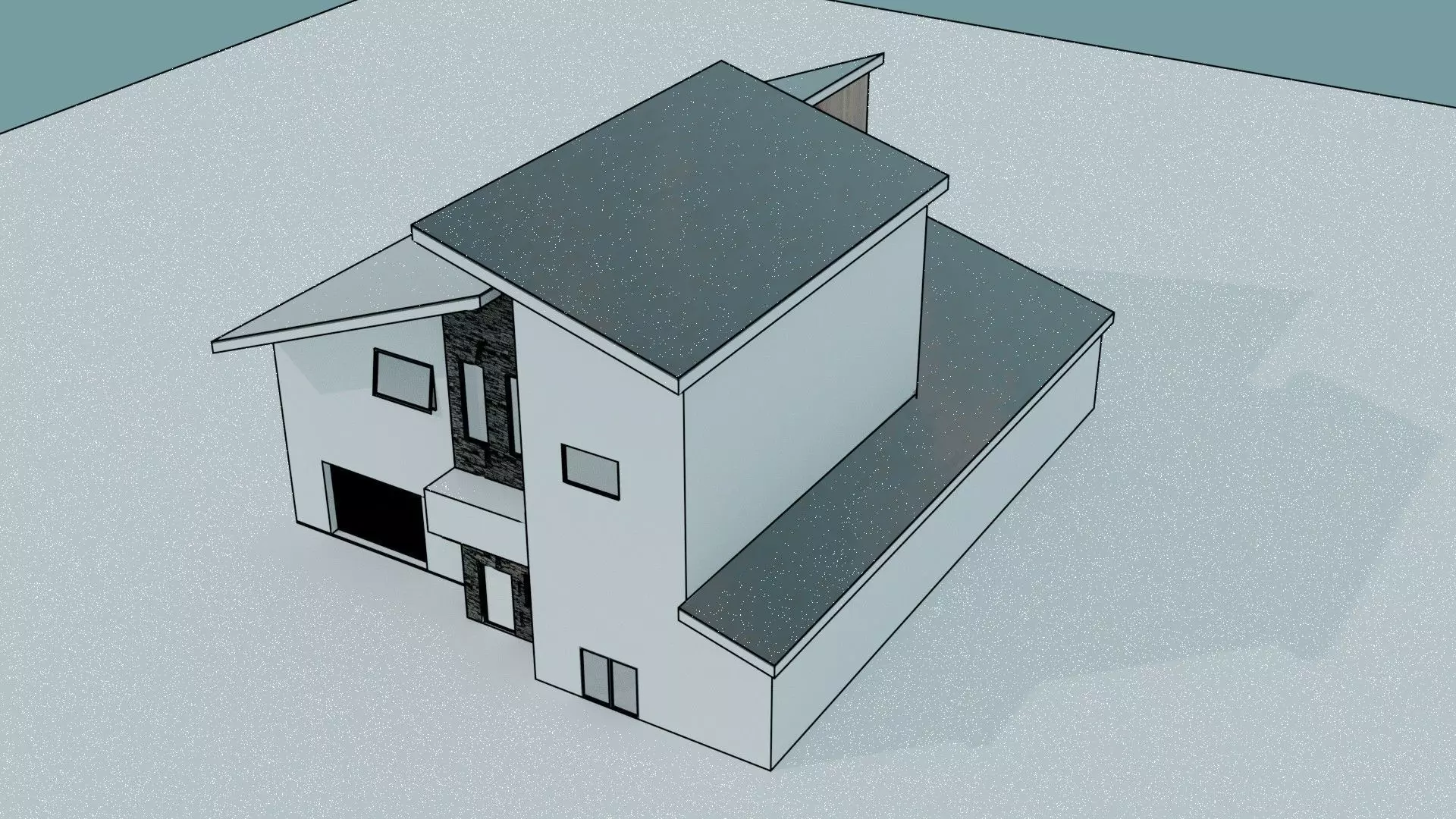 house with roof Free low-poly 3D model