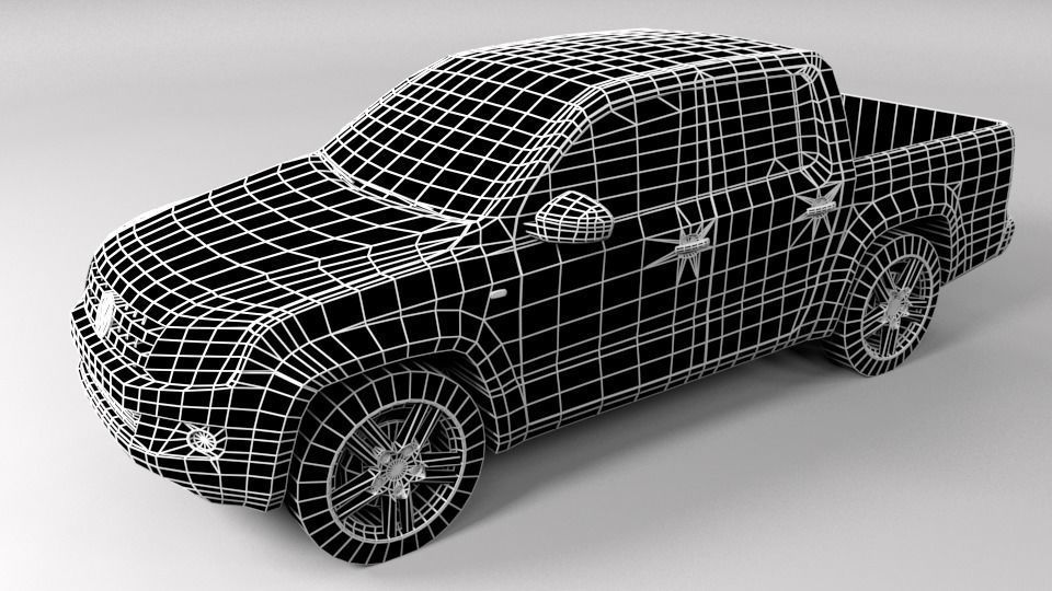 VW VOLKSWAGEN AMAROK LOWPOLY Low-poly 3D model_7