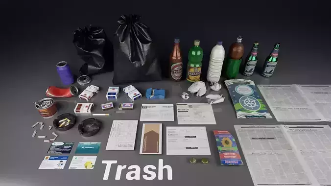 Post Soviet Trash UE4 Low-poly 3D model