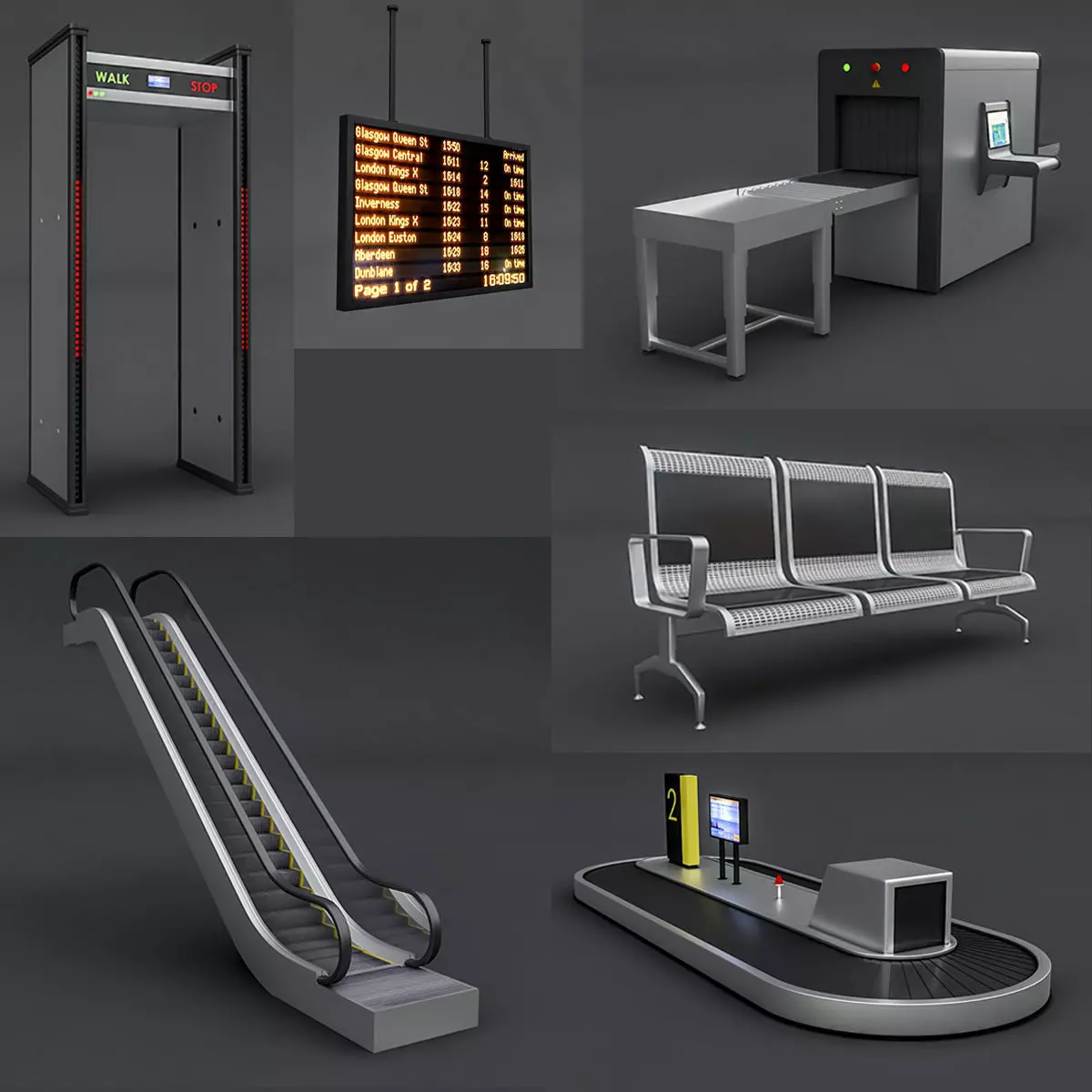 airport package Low-poly 3D model_0