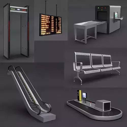 airport package Low-poly 3D model
