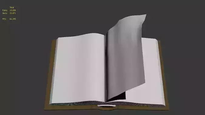 Animated book Low-poly Unity-Unreal ready Low-poly 3D model