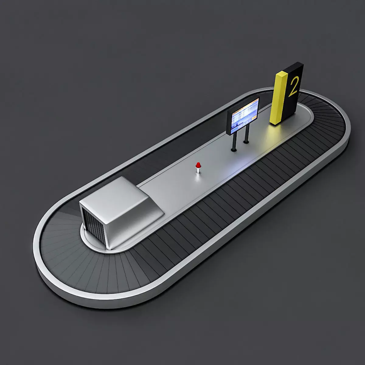 Airport Luggage Model Low-poly 3D model_0