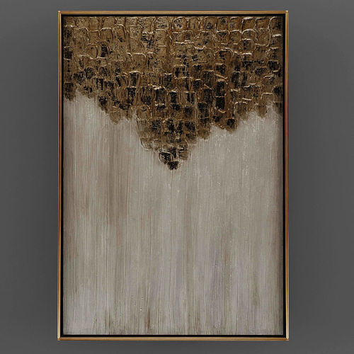 Pictures3 abstract painting in gold Low-poly 3D model