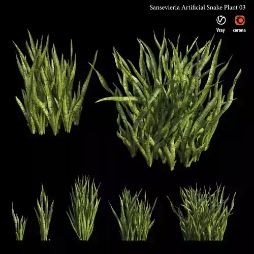 Sansevieria Artificial Snake Plant 03 Low-poly 3D model