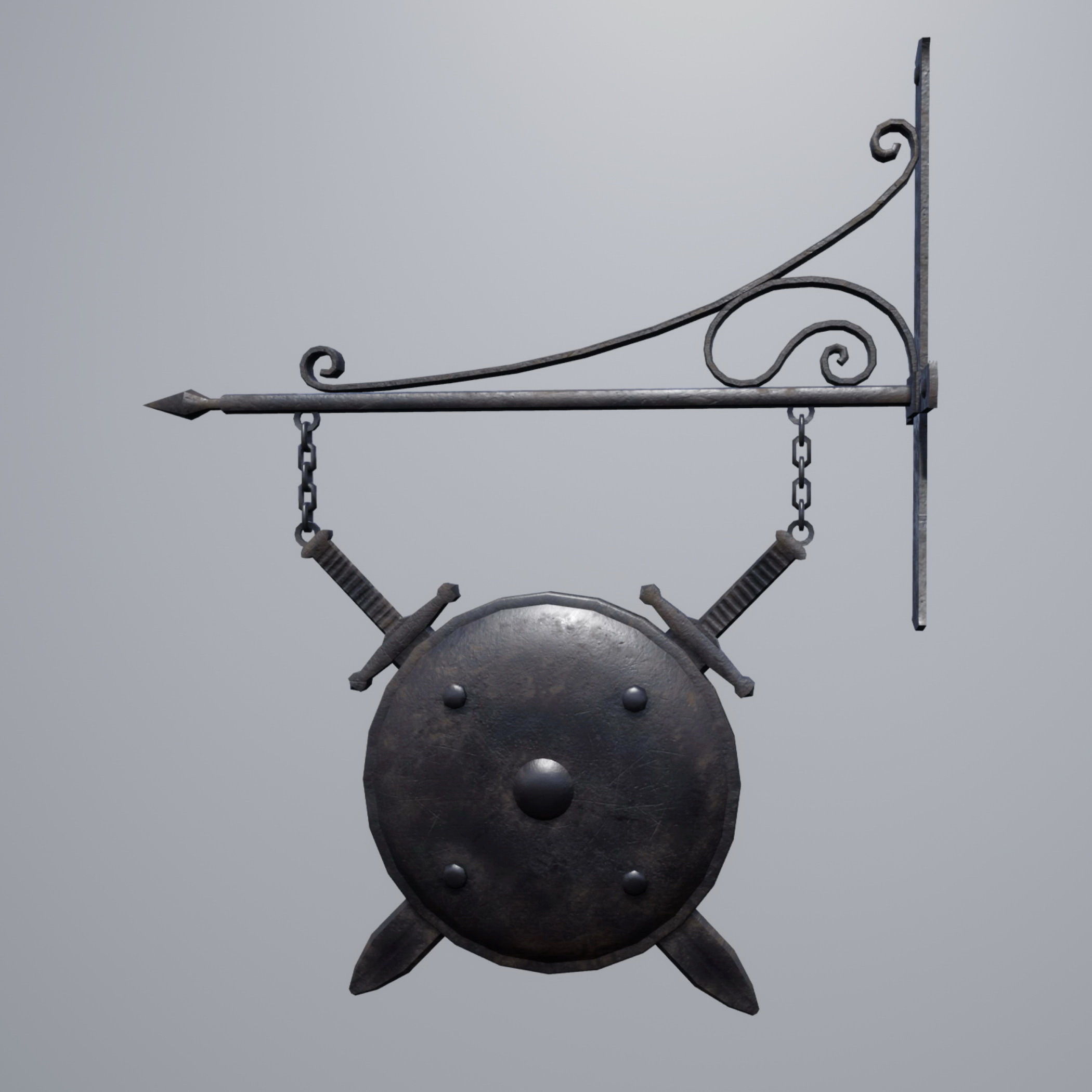 Armorer Sign Low-poly 3D model_1