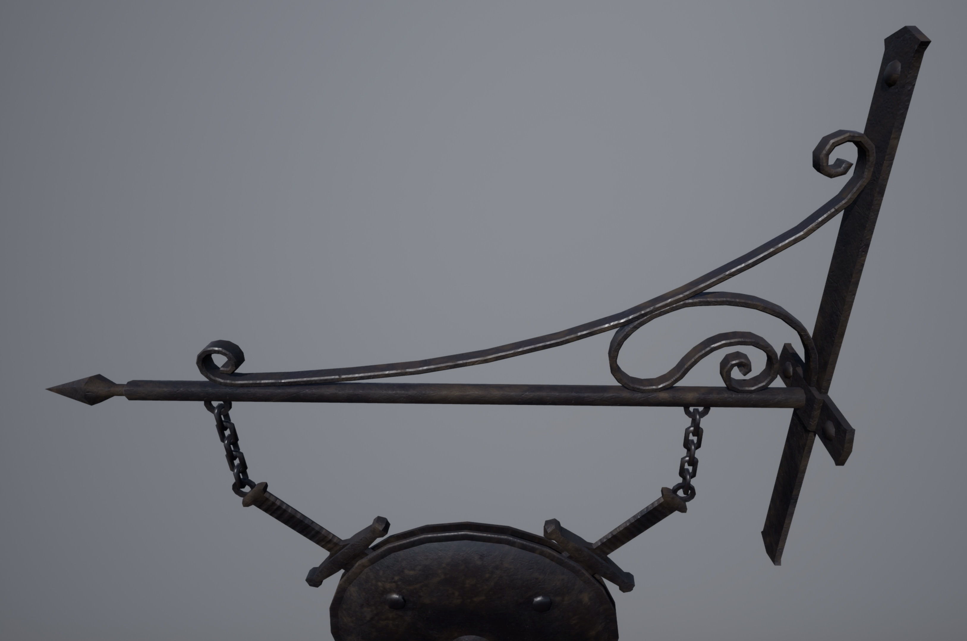 Armorer Sign Low-poly 3D model_5