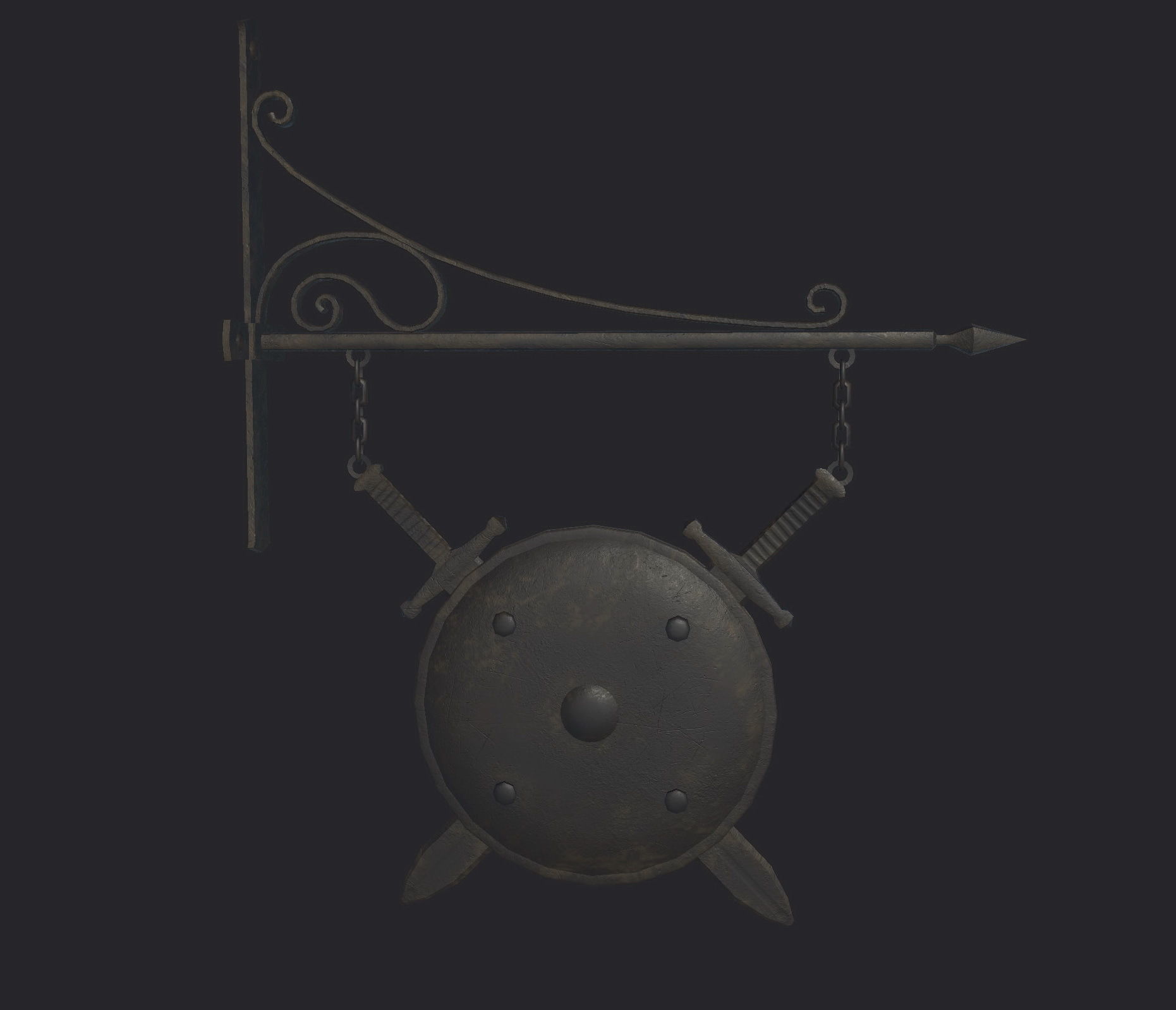 Armorer Sign Low-poly 3D model_14