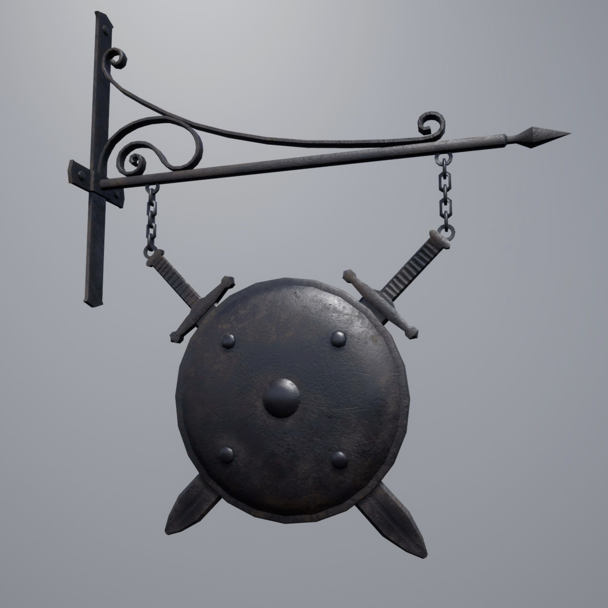 Armorer Sign Low-poly 3D model_0