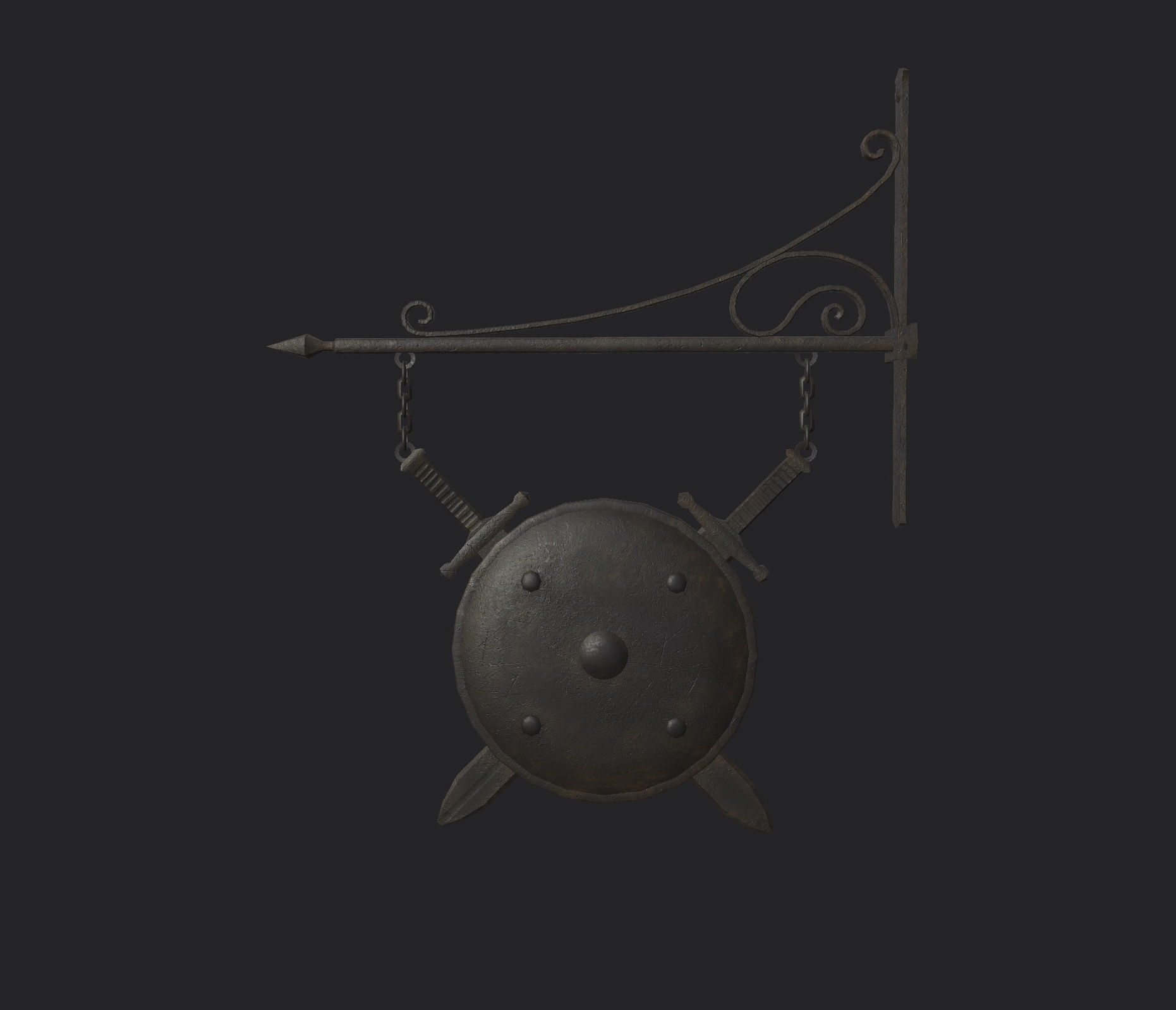 Armorer Sign Low-poly 3D model_12