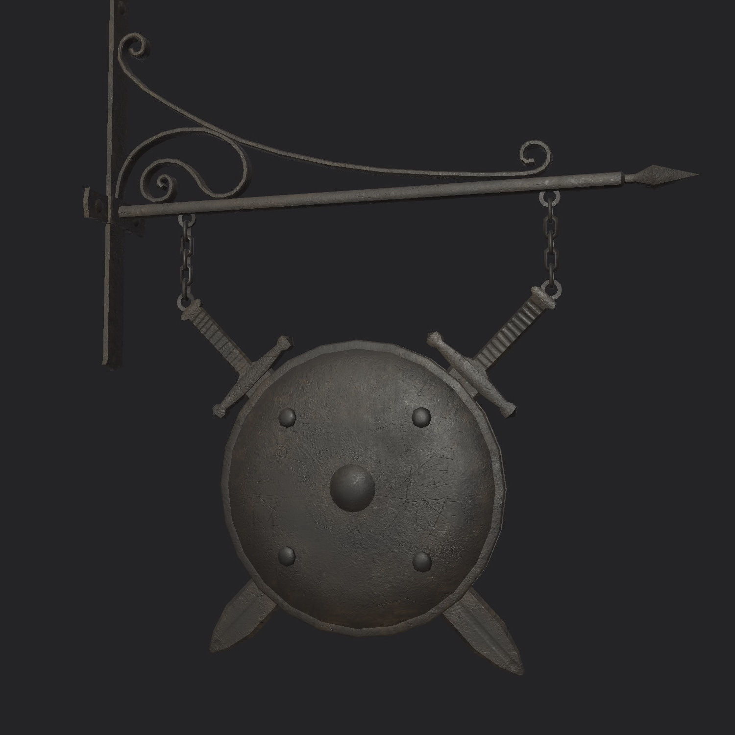 Armorer Sign Low-poly 3D model_7