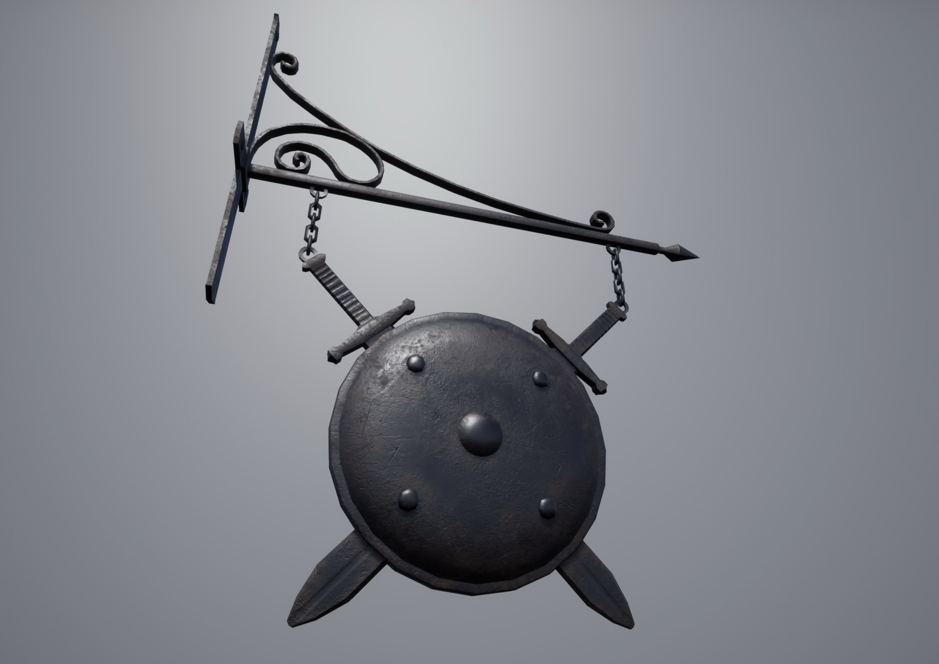 Armorer Sign Low-poly 3D model_3