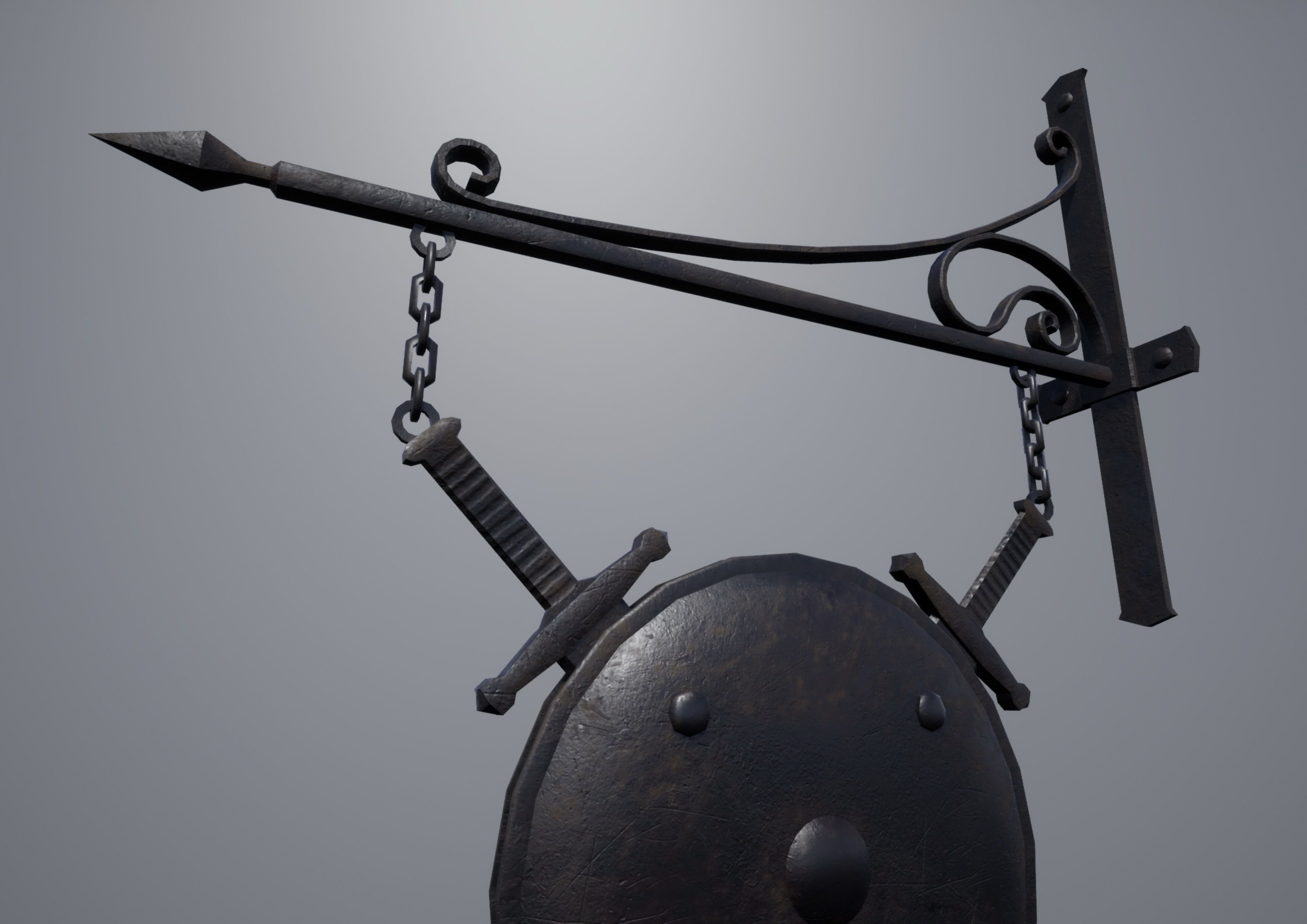 Armorer Sign Low-poly 3D model_6