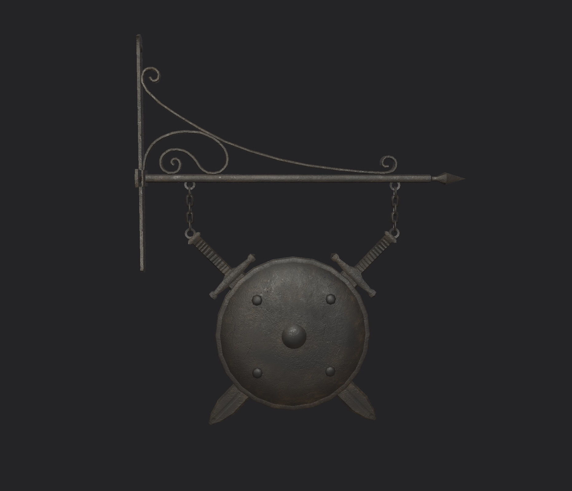 Armorer Sign Low-poly 3D model_10
