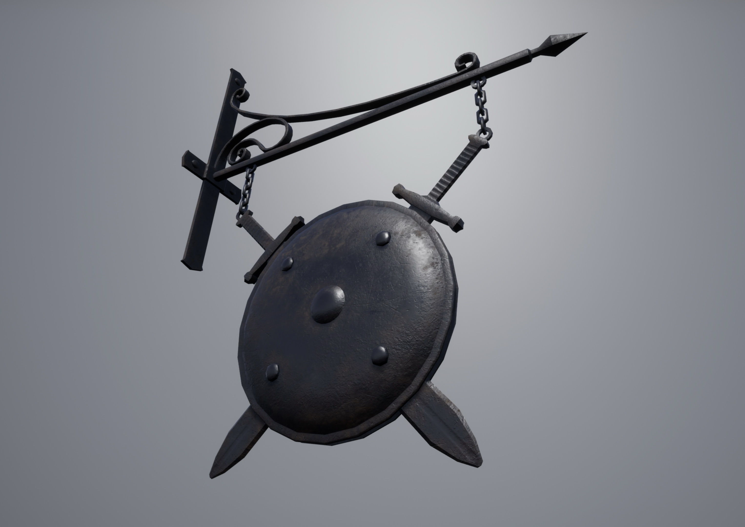 Armorer Sign Low-poly 3D model_2