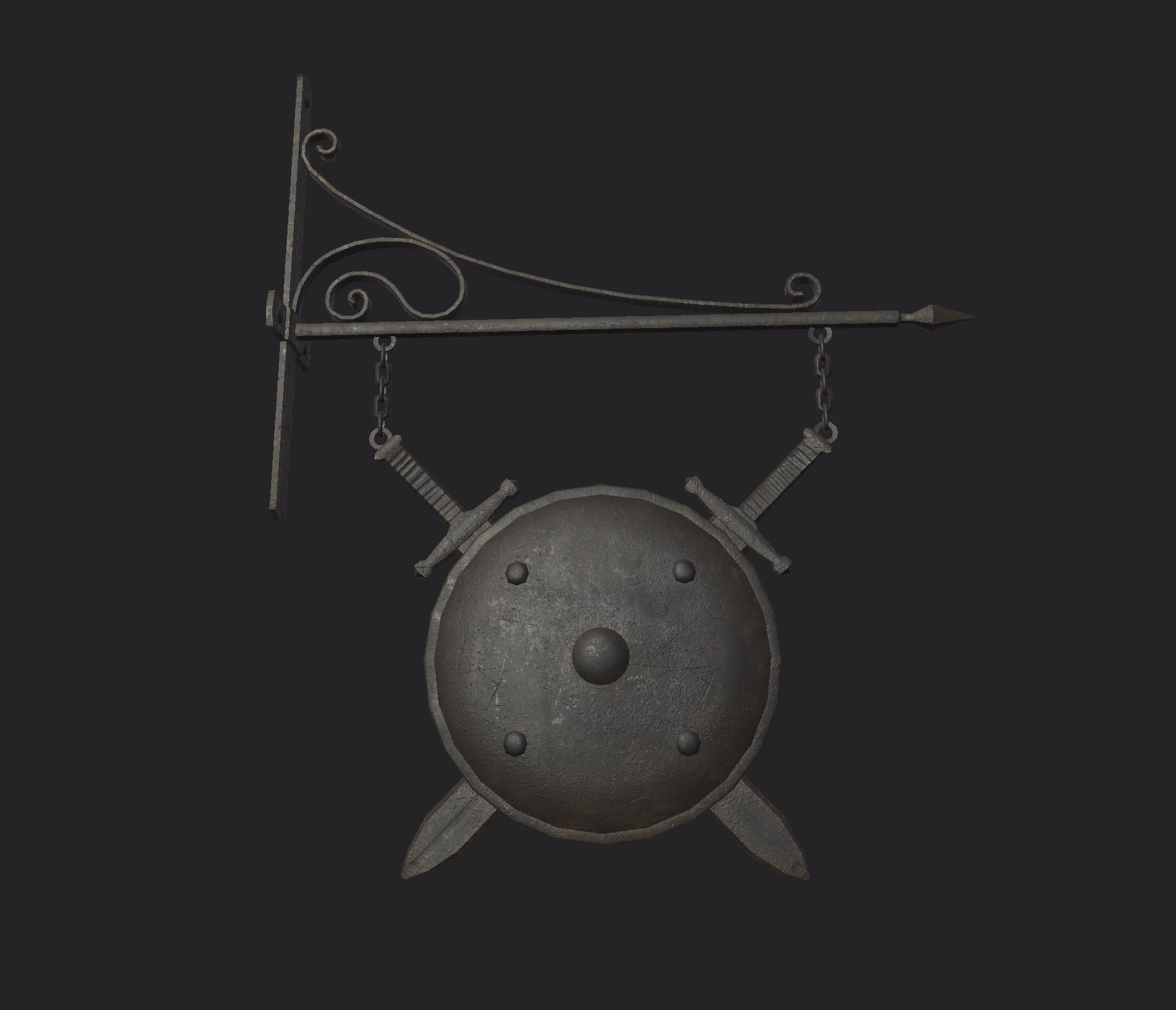 Armorer Sign Low-poly 3D model_11