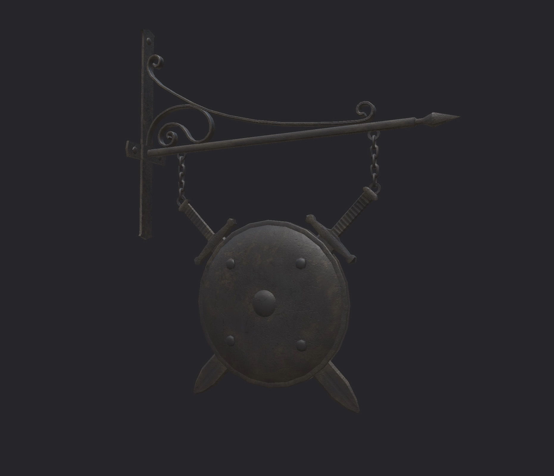 Armorer Sign Low-poly 3D model_15
