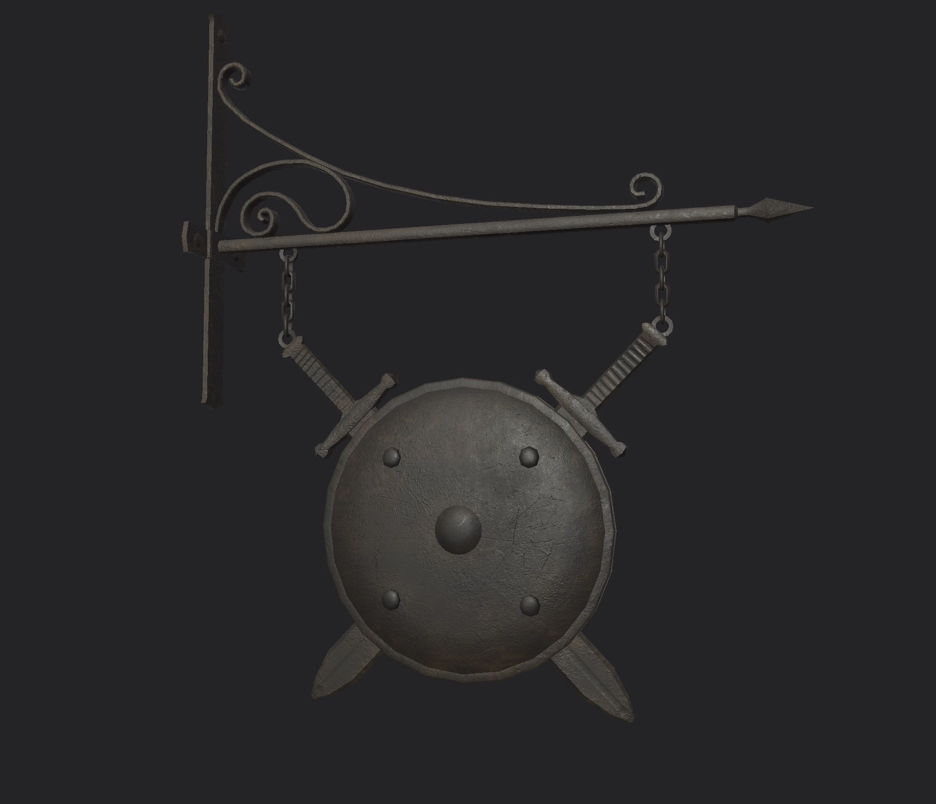 Armorer Sign Low-poly 3D model_9