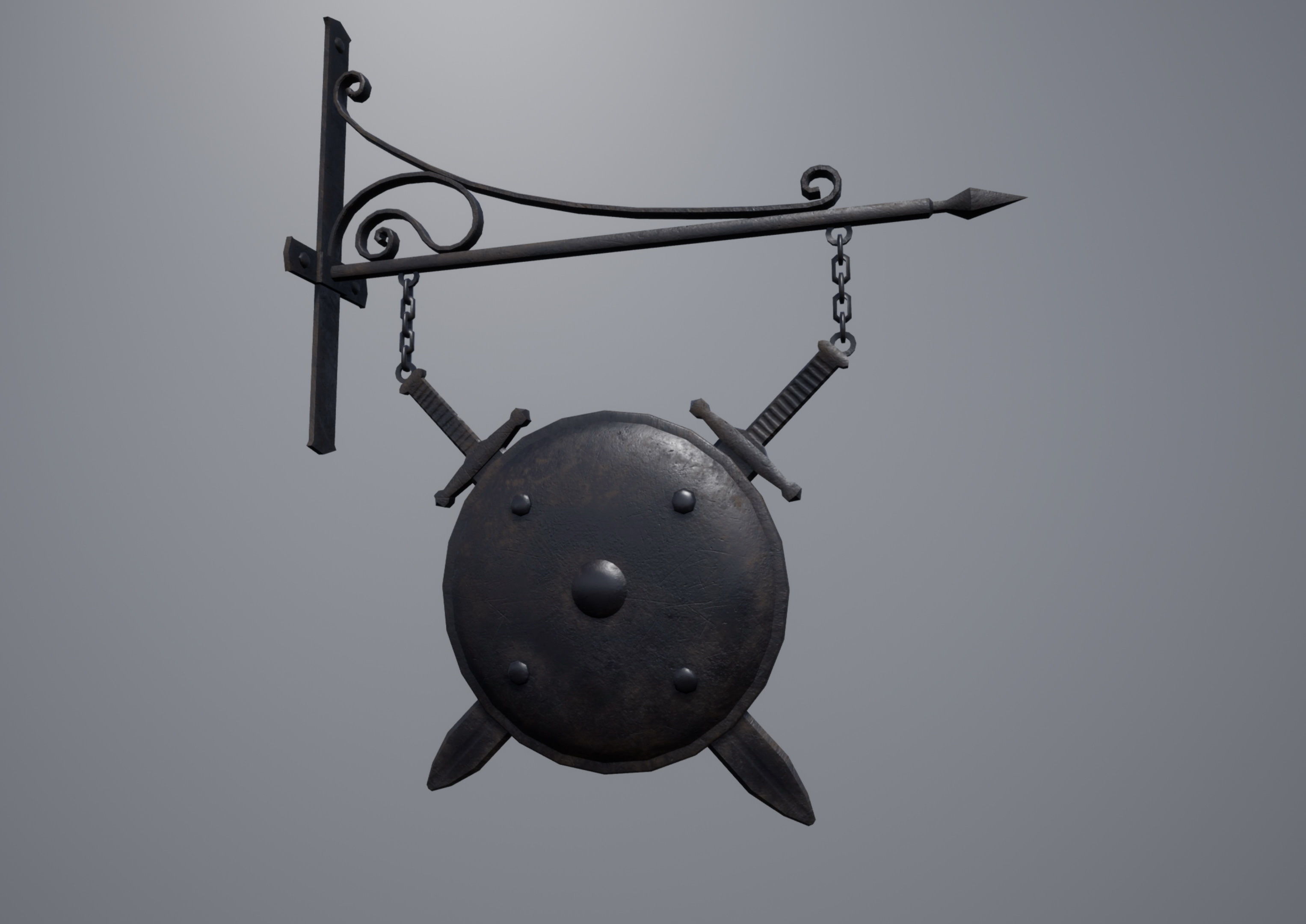 Armorer Sign Low-poly 3D model_4