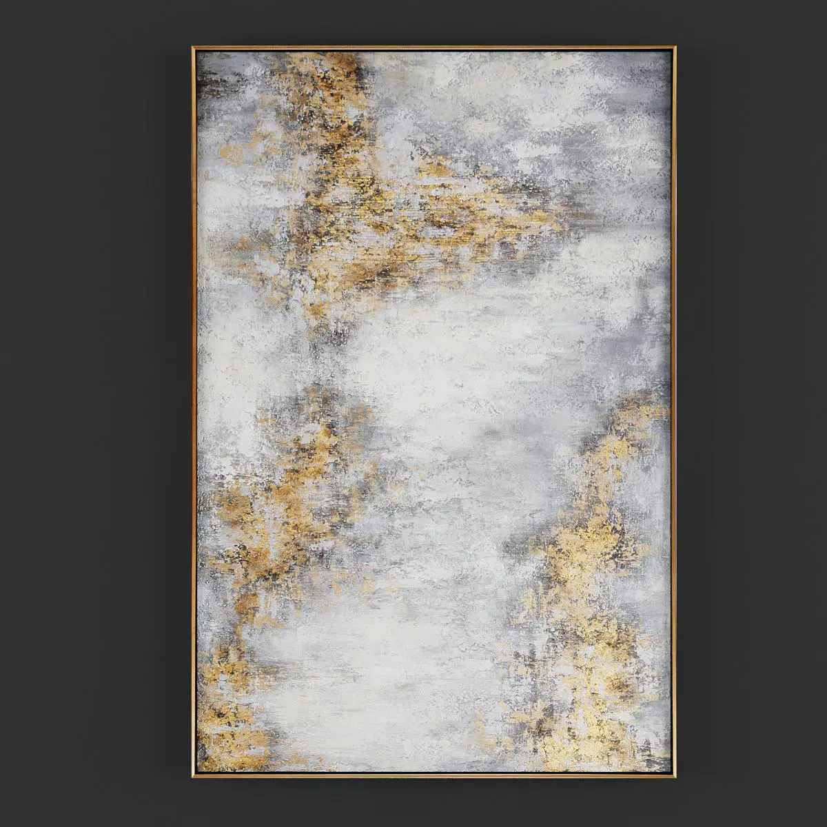 Pictures8 abstract painting in gold and silver Low-poly 3D model_0