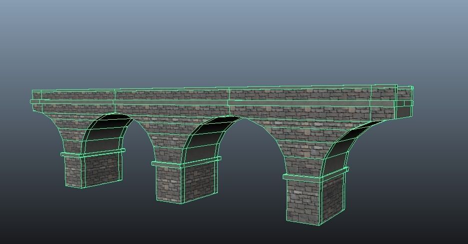 Stone Bridge Low-poly 3D model_5
