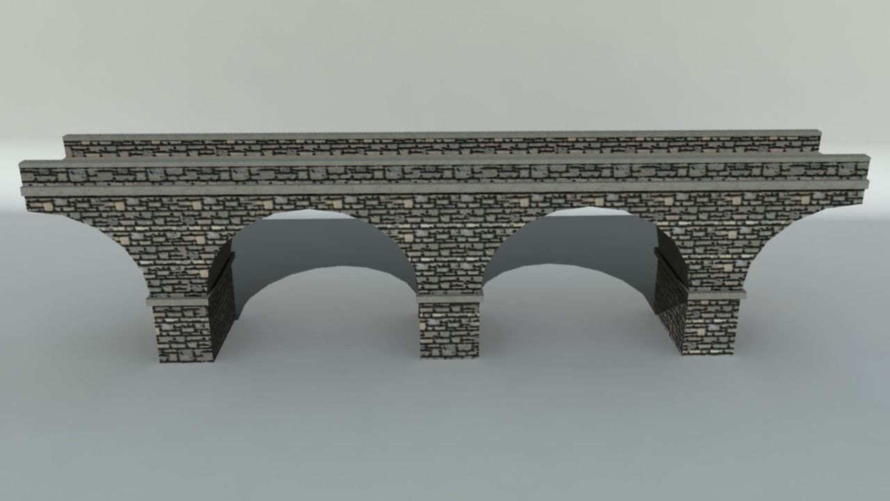 Stone Bridge Low-poly 3D model_3
