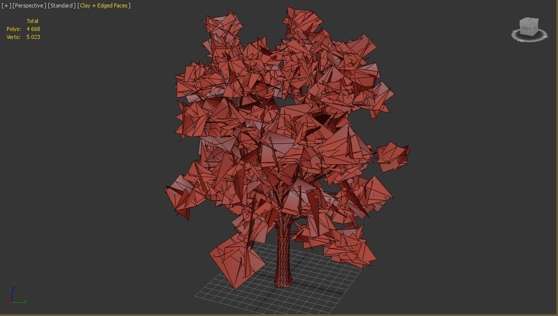 European Linden Fall Tree Low-poly 3D model_5