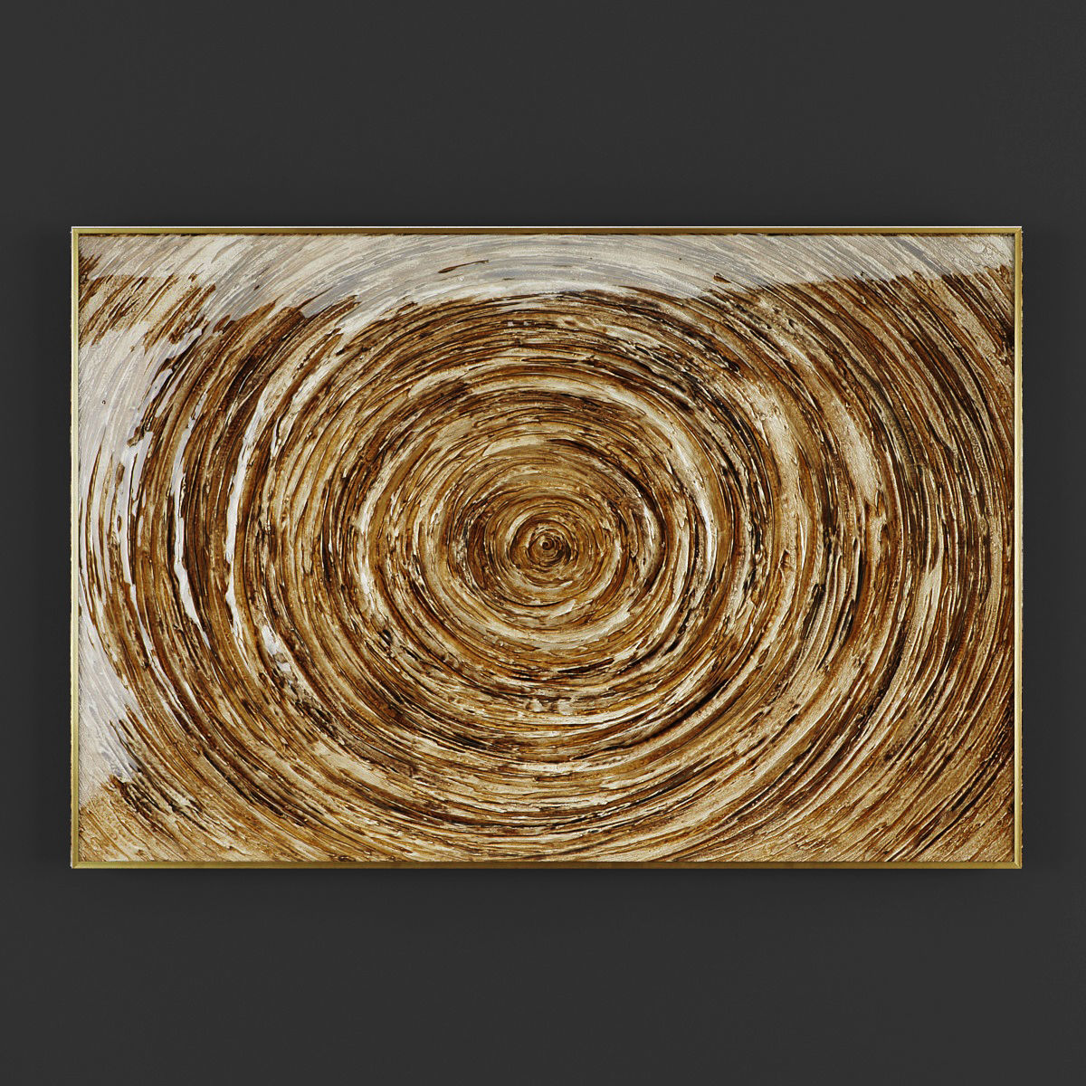 Pictures13 abstract painting in gold Low-poly 3D model_1